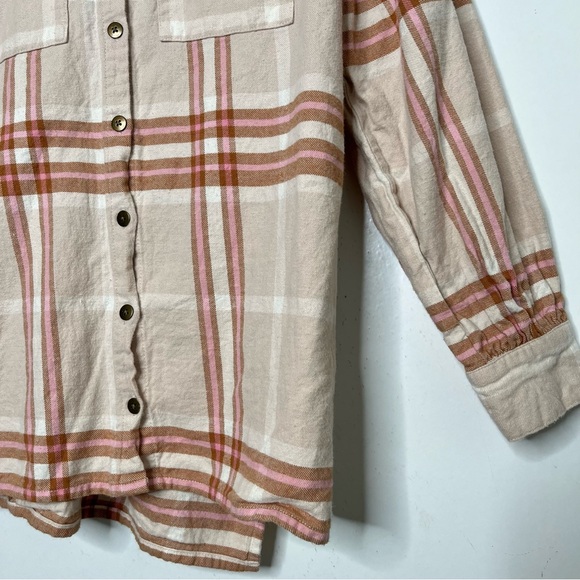 Spell & The Gypsy Basecamp Flannel Musk Cotton Hemp Plaid Button Down Shirt Med - Picture 6 of 11